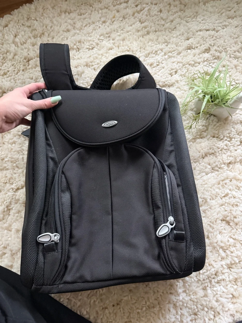 Tumi Black luxury, travel, high-end Backpack with Gray Interior and Card Slots